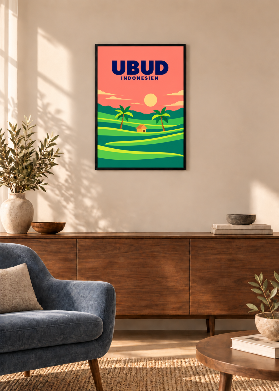 Ubud – dünner schwarzer Rahmen mit Acrylglas
