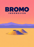 Bromo – geometrische Illustration, Indonesien