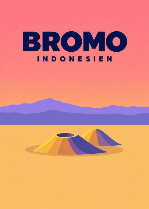 Bromo – geometrische Illustration, Indonesien
