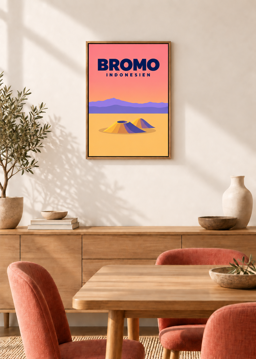Bromo – Leinwand im Eichen-Schattenfugenrahmen