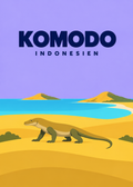 Komodo – geometrische Illustration, Indonesien