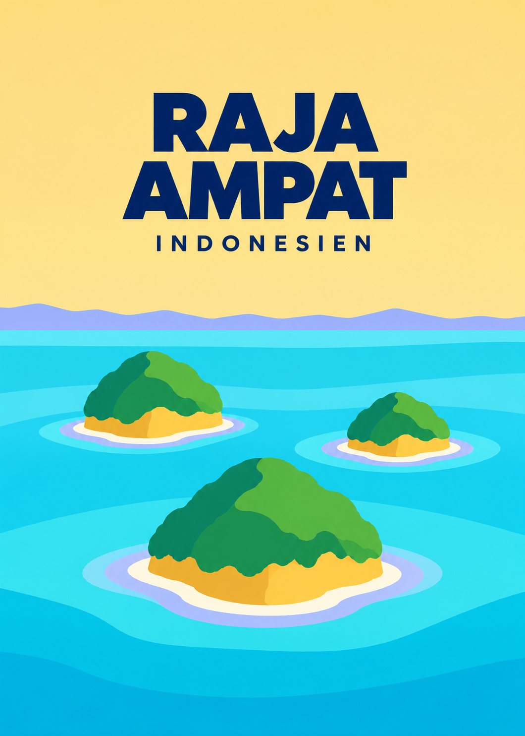 Raja Ampat – geometrische Illustration, Indonesien