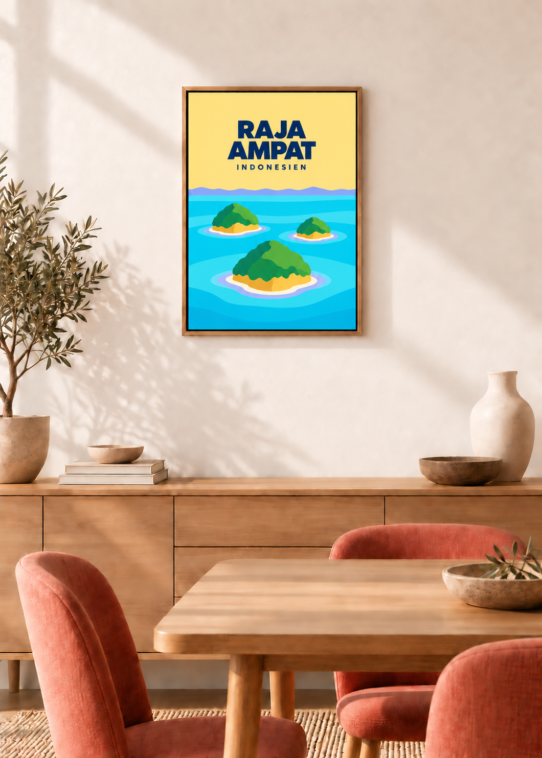 Raja Ampat – Leinwand im Eichen-Schattenfugenrahmen