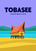 Tobasee – geometrische Illustration, Indonesien