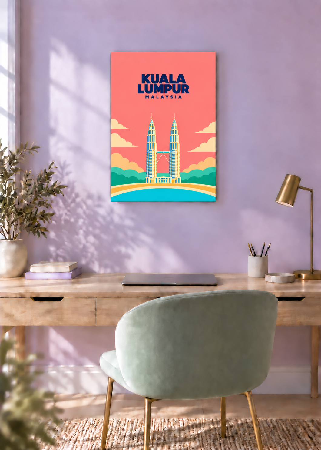 Kuala Lumpur – rahmenlose Slim-Leinwand
