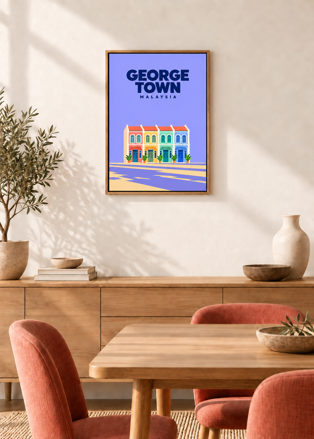 George Town – Leinwand im Eichen-Schattenfugenrahmen