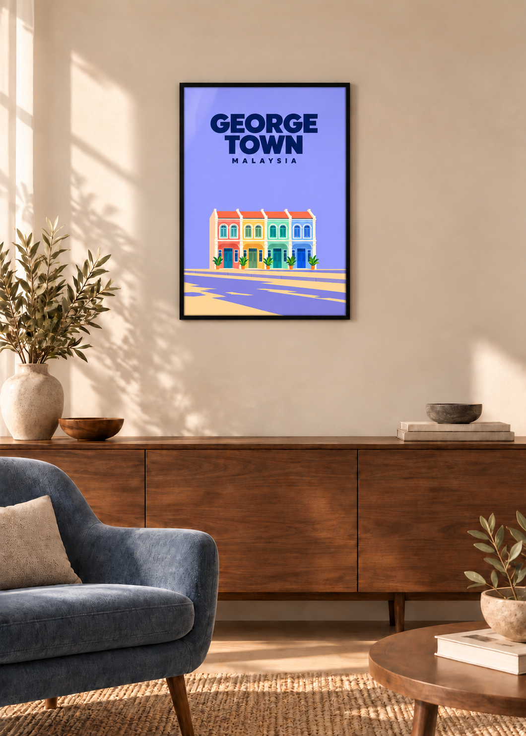 George Town – dünner schwarzer Rahmen mit Acrylglas