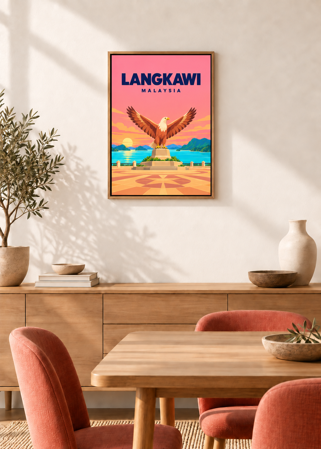 Langkawi – Leinwand im Eichen-Schattenfugenrahmen
