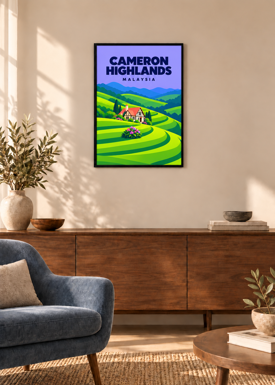 Cameron Highlands – dünner schwarzer Rahmen mit Acrylglas