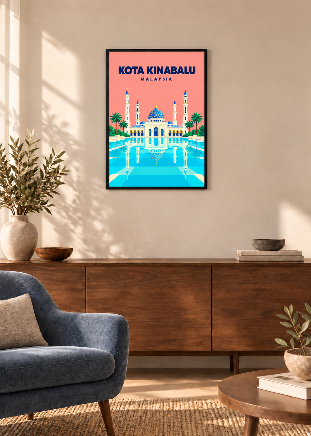 Kota Kinabalu – dünner schwarzer Rahmen mit Acrylglas
