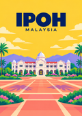 Ipoh – geometrische Illustration, Malaysia