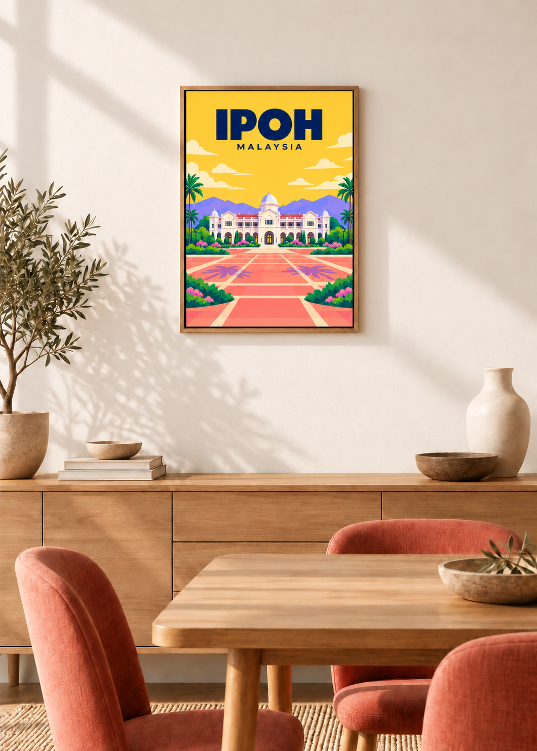 Ipoh – Leinwand im Eichen-Schattenfugenrahmen