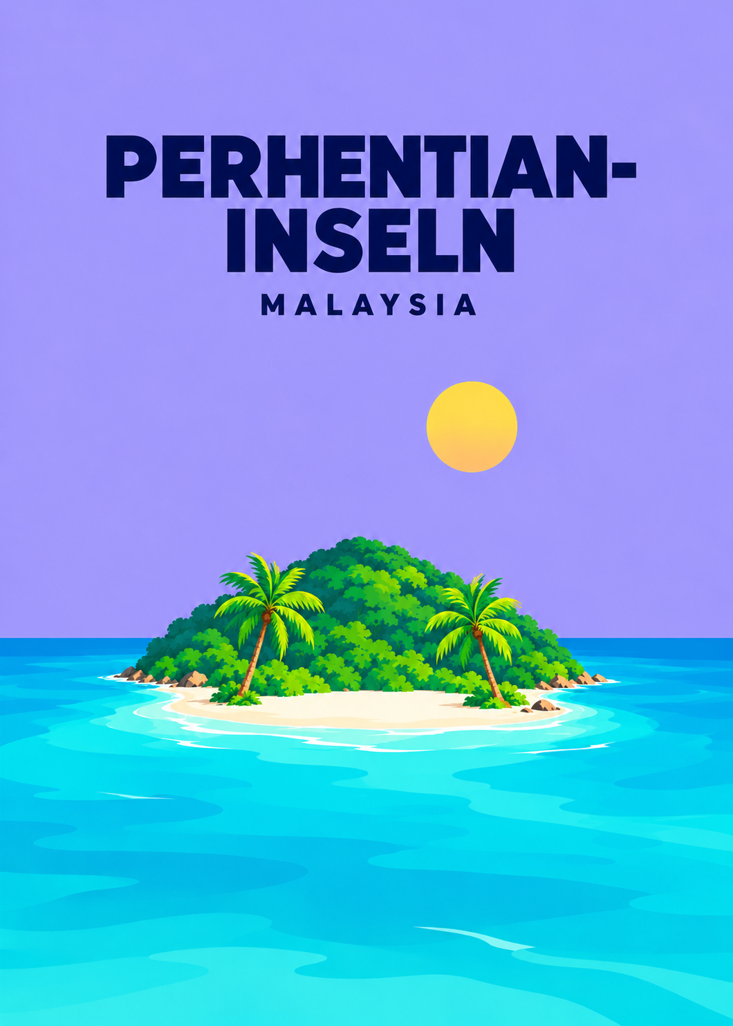Perhentian-Inseln – geometrische Illustration, Malaysia