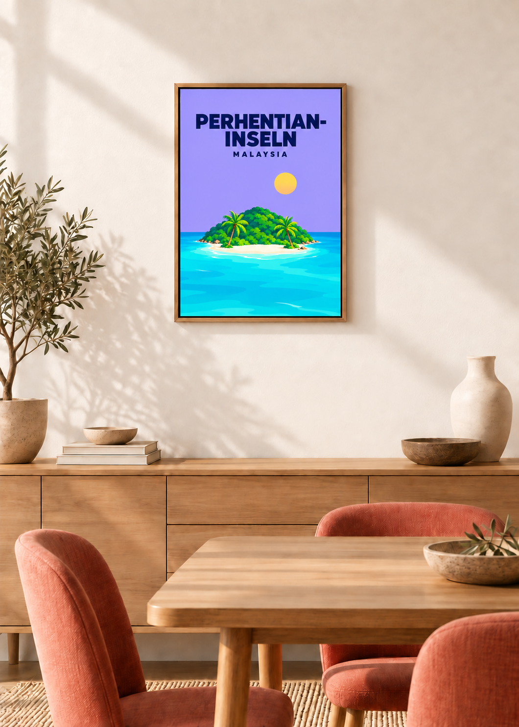 Perhentian-Inseln – Leinwand im Eichen-Schattenfugenrahmen