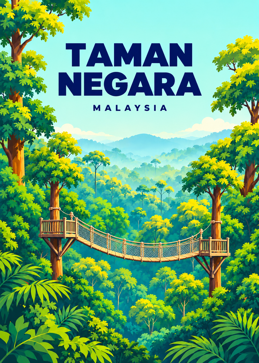 Taman Negara Malaysia – geometrische Illustration