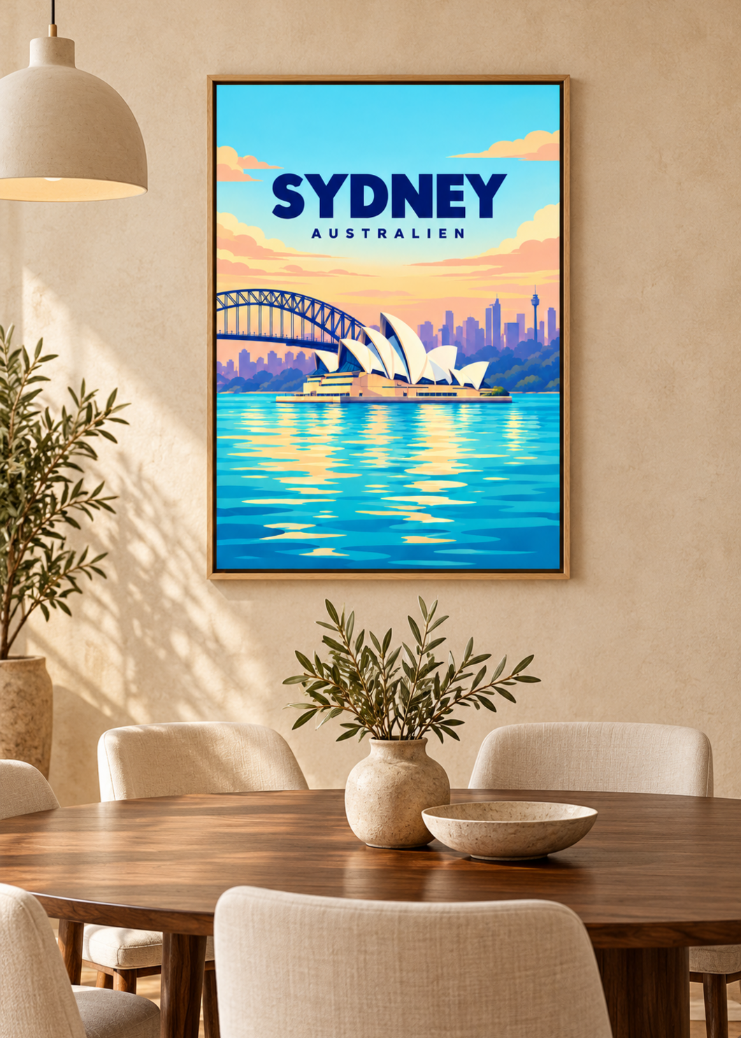 Sydney Australien – Leinwand im Eichen-Schattenfugenrahmen