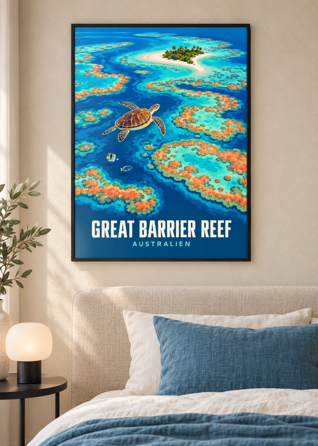 Great Barrier Reef – Kunstdruck im schwarzen Acrylrahmen