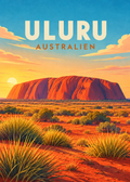 Uluru – geometrische Illustration des roten Monolithen in der australischen Wüste