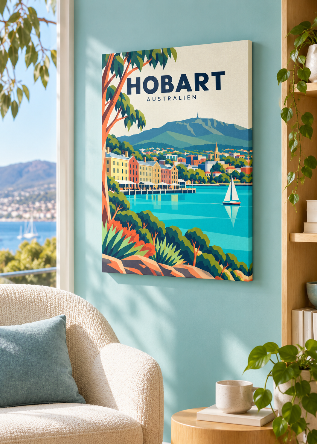 Hobart – Mockup als rahmenlose Slim-Leinwand