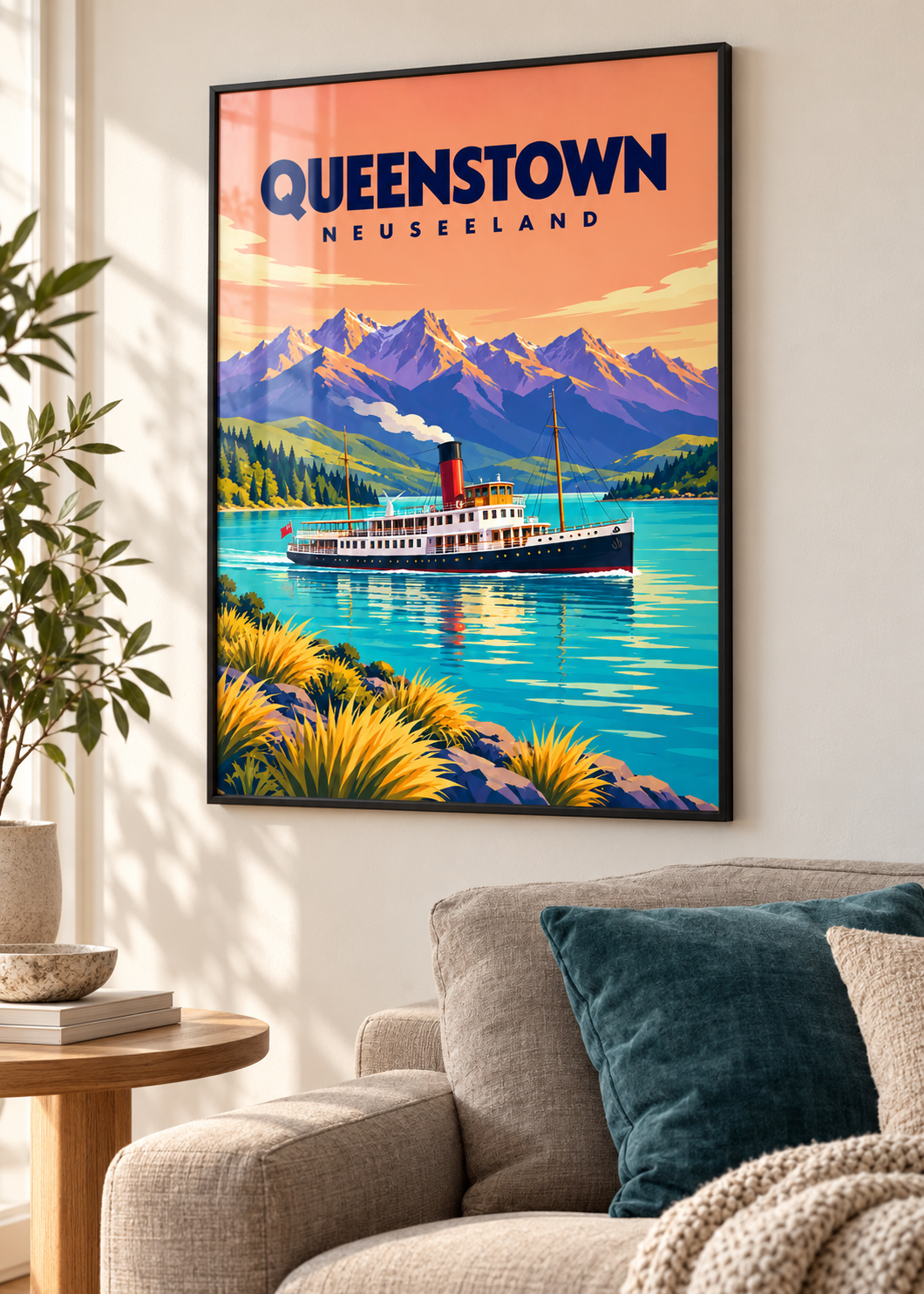 Queenstown – dünner schwarzer Rahmen mit Acrylglas