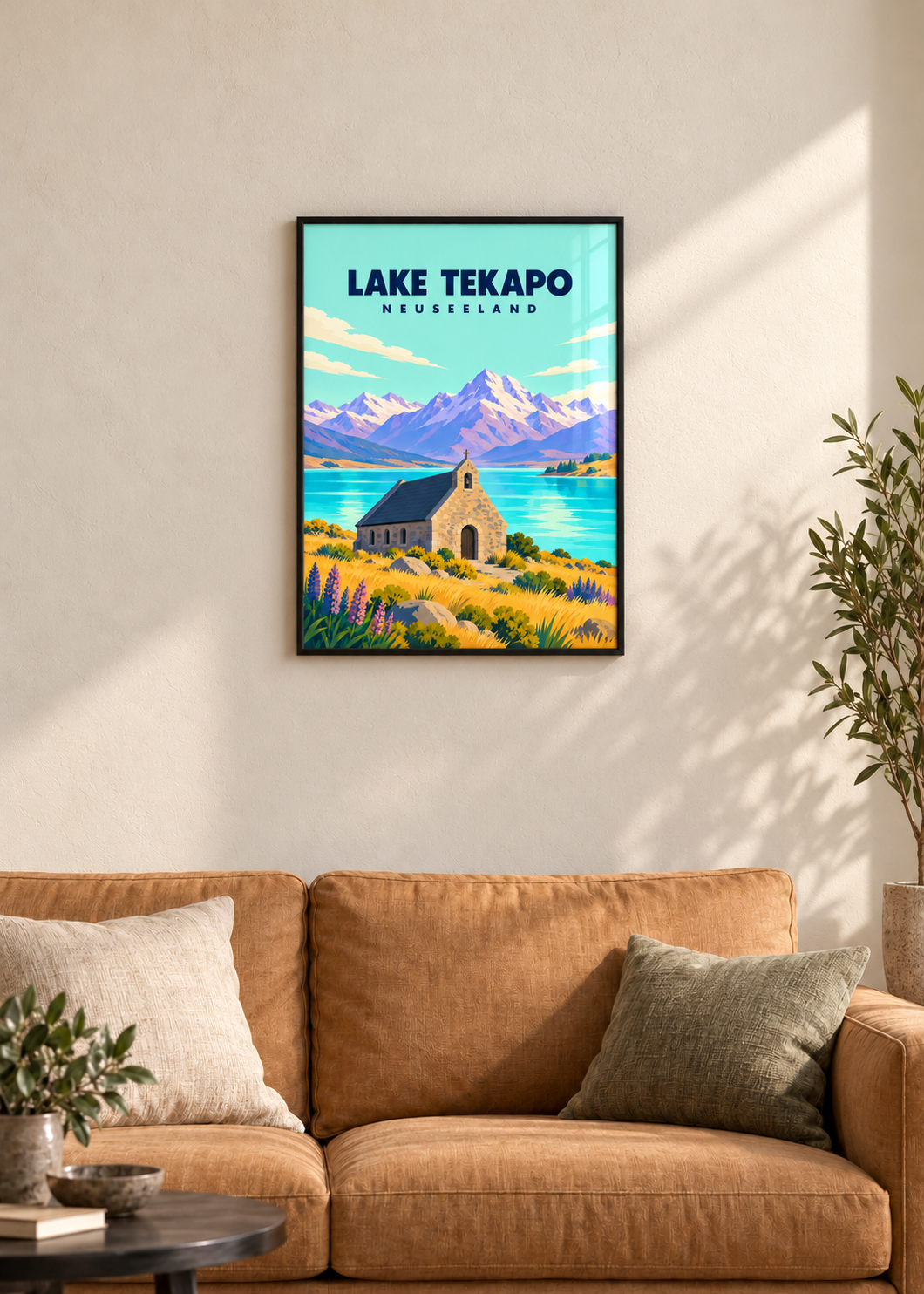 Lake Tekapo – dünner schwarzer Rahmen mit Acrylglas