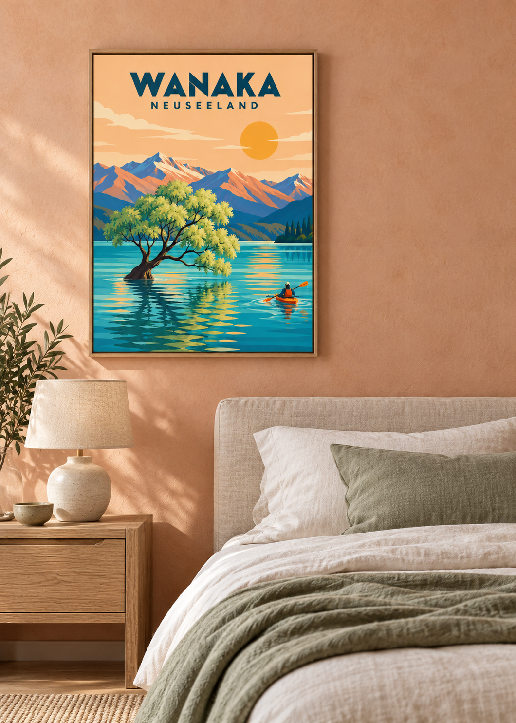 Wanaka – Leinwand im Eichen-Schattenfugenrahmen
