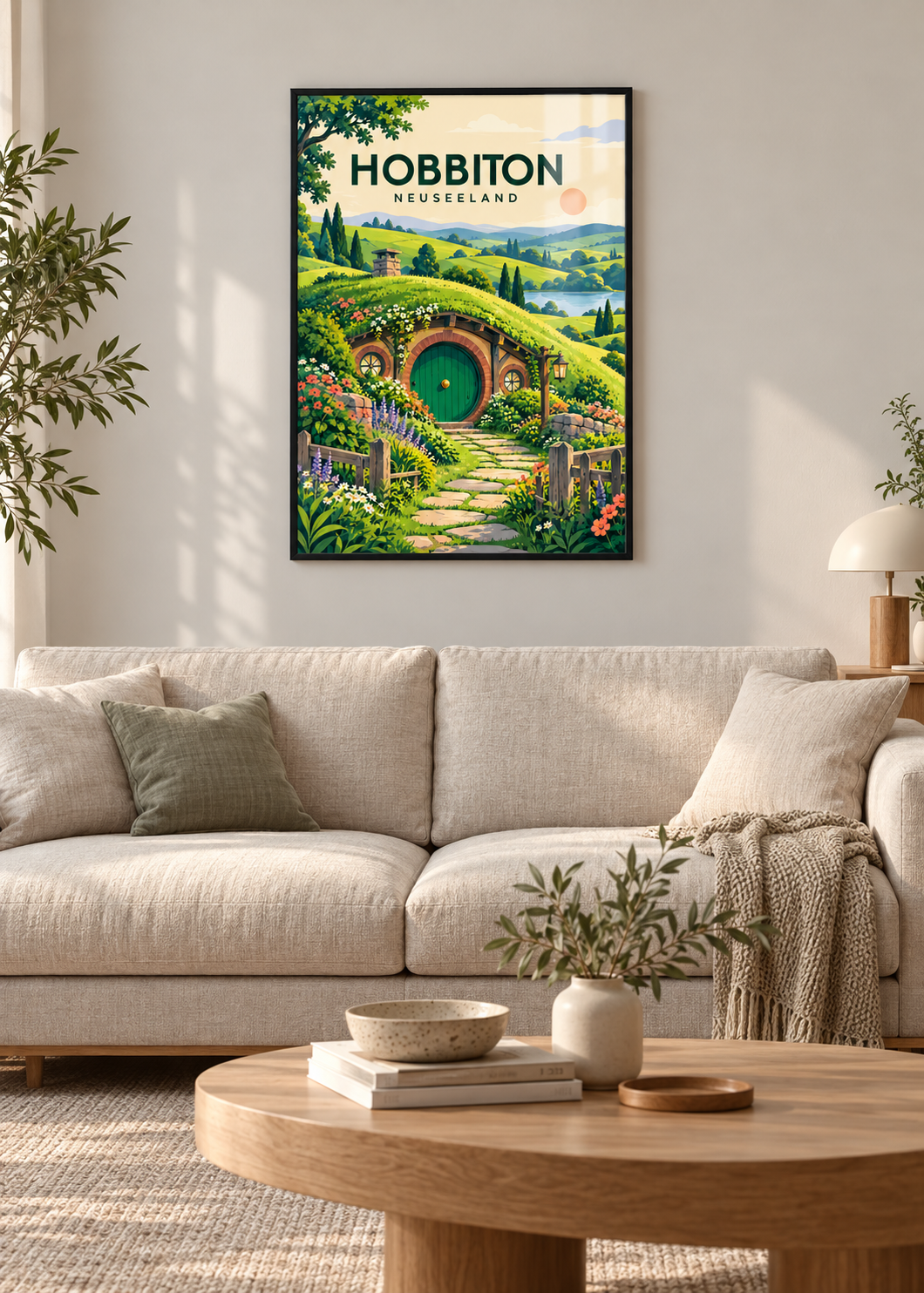 Hobbiton – dünner schwarzer Rahmen mit Acrylglas