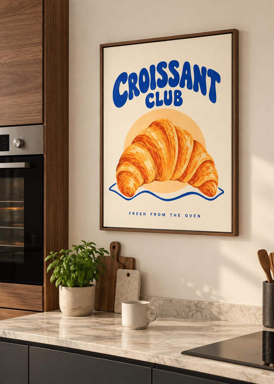 Croissant Club – brauner Schattenfugenrahmen in moderner Küche