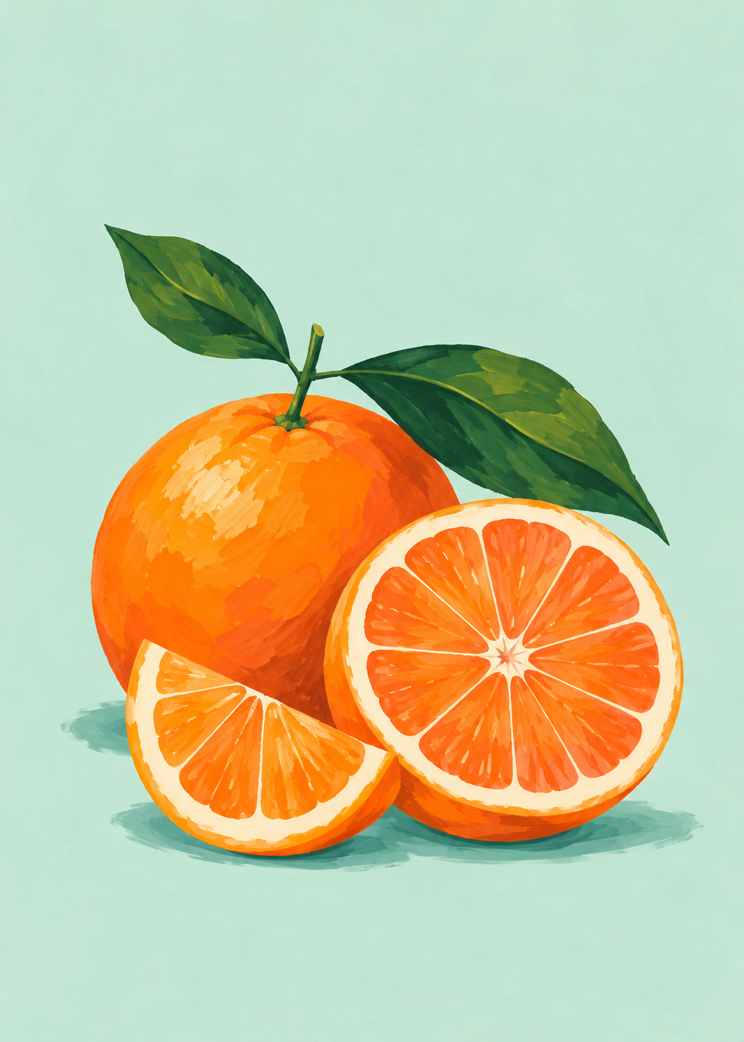 Orangen auf Mint – Hauptmotiv