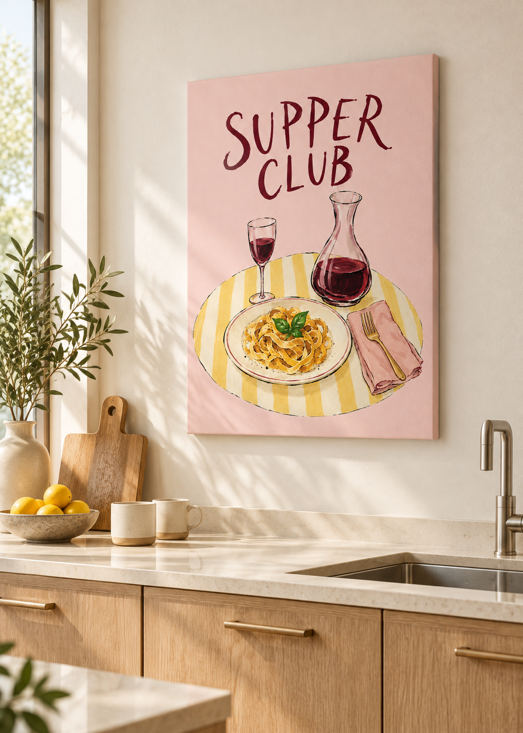 Supper Club – rahmenlose matte Leinwand Slim in moderner Küche