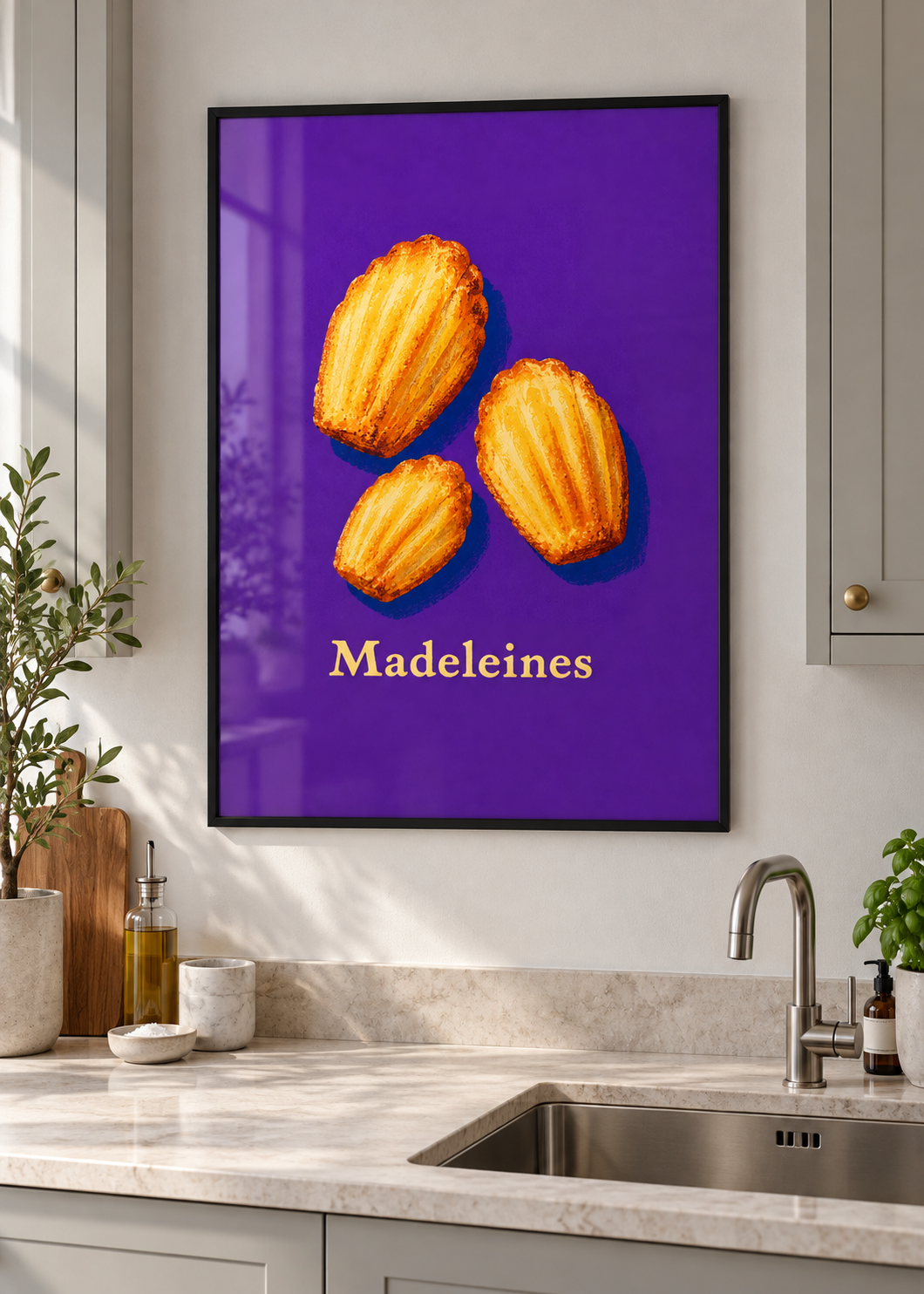 Madeleines – schwarzer Metallrahmen mit Glas in moderner Küche