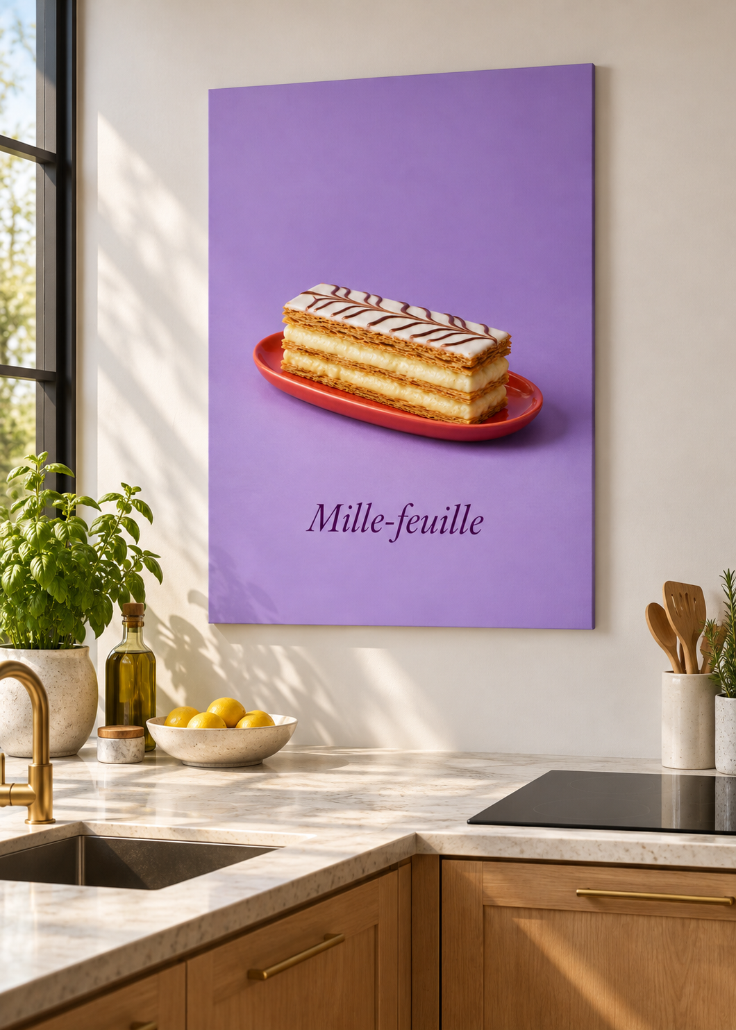 Mille-feuille als matte rahmenlose Slim-Leinwand