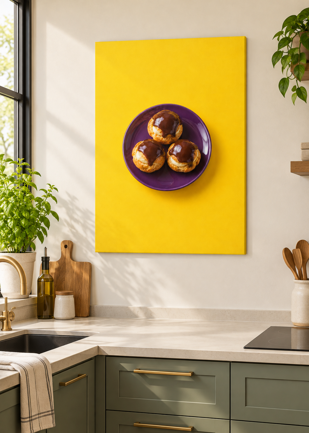 Profiteroles als matte rahmenlose Slim-Leinwand