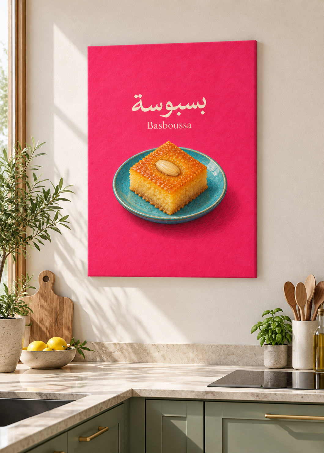 Basboussa als matte rahmenlose Slim-Leinwand