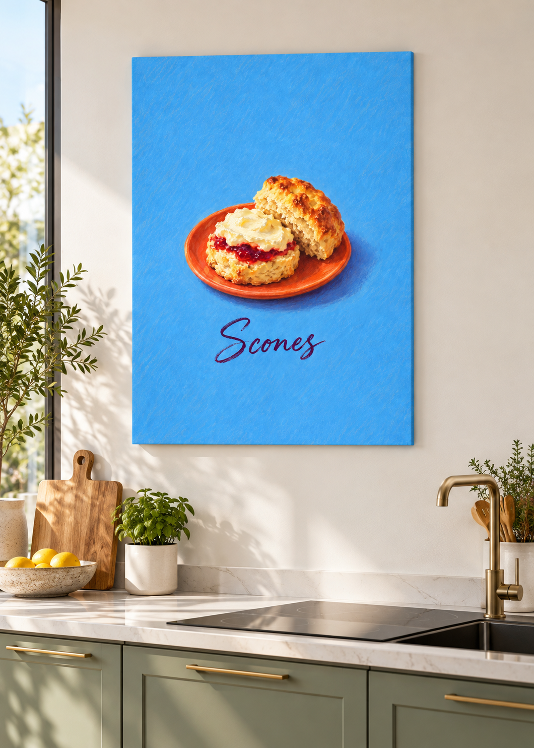Scones als matte rahmenlose Slim-Leinwand
