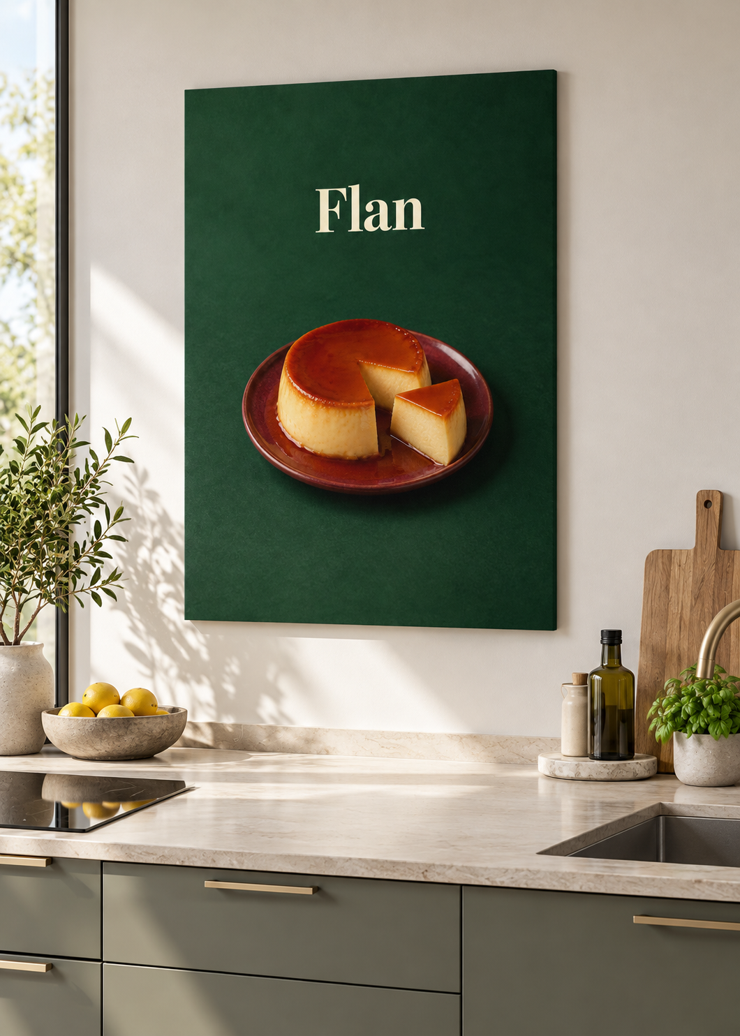 Flan als matte rahmenlose Slim-Leinwand