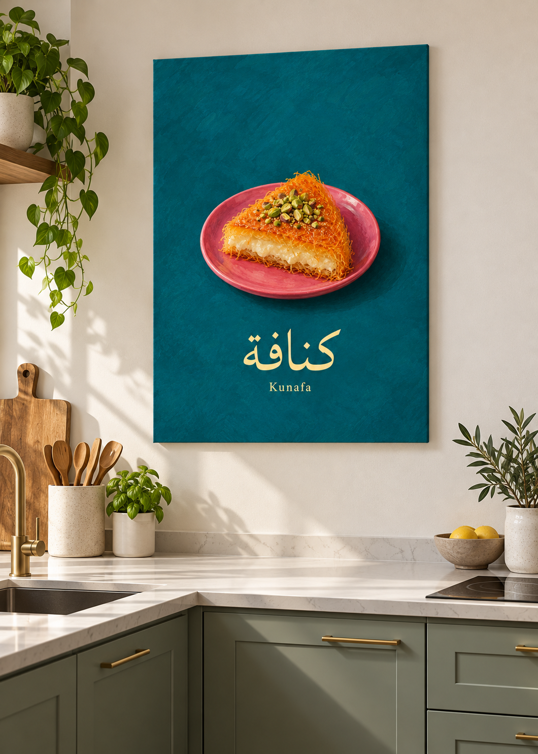 Kunafa als matte rahmenlose Slim-Leinwand