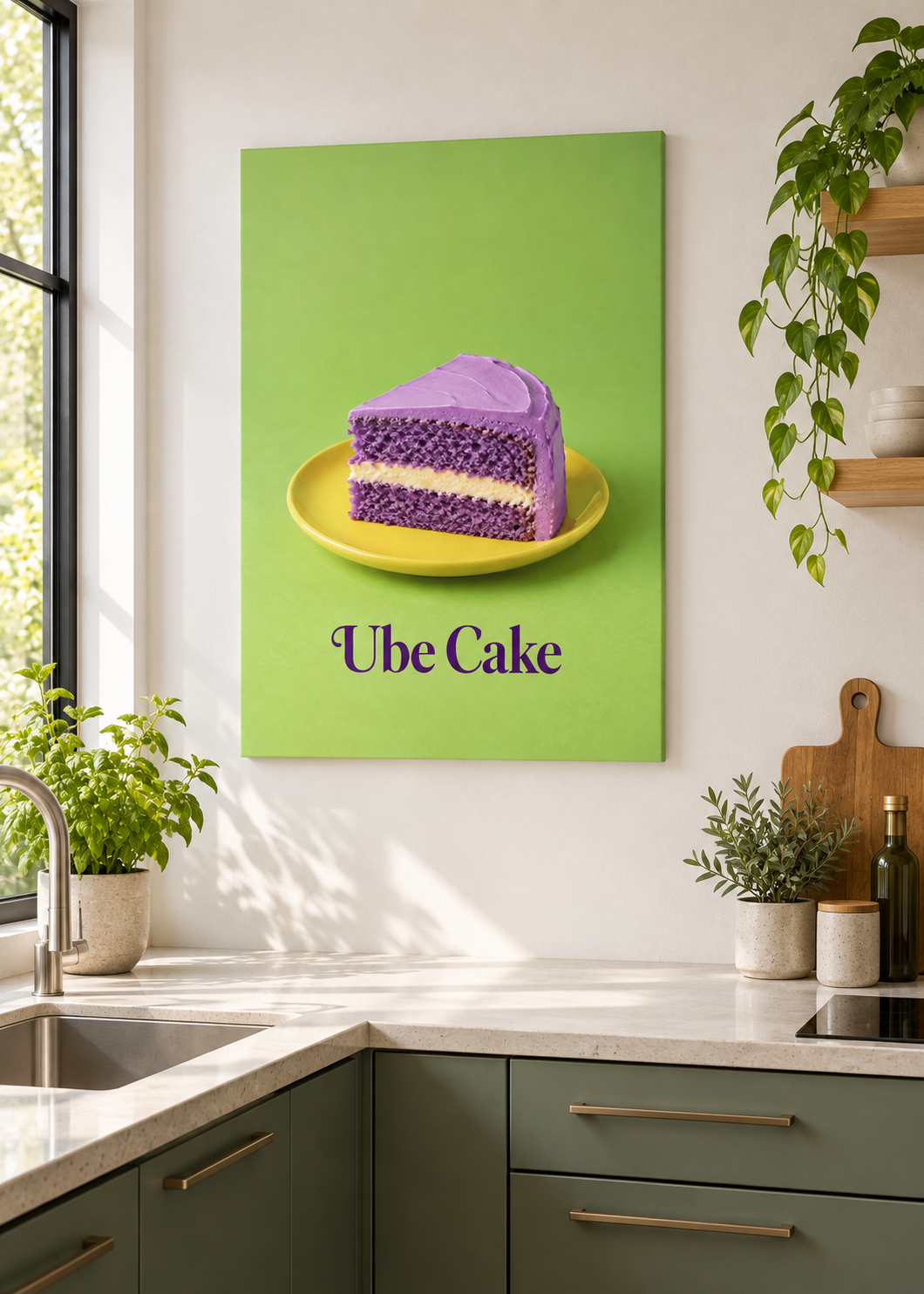 Ube-Kuchen als matte rahmenlose Slim-Leinwand