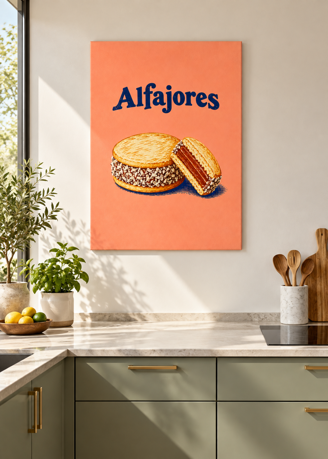 Alfajores als matte rahmenlose Slim-Leinwand