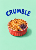 Blaubeer-Crumble Küchenkunstdruck – Originalmotiv