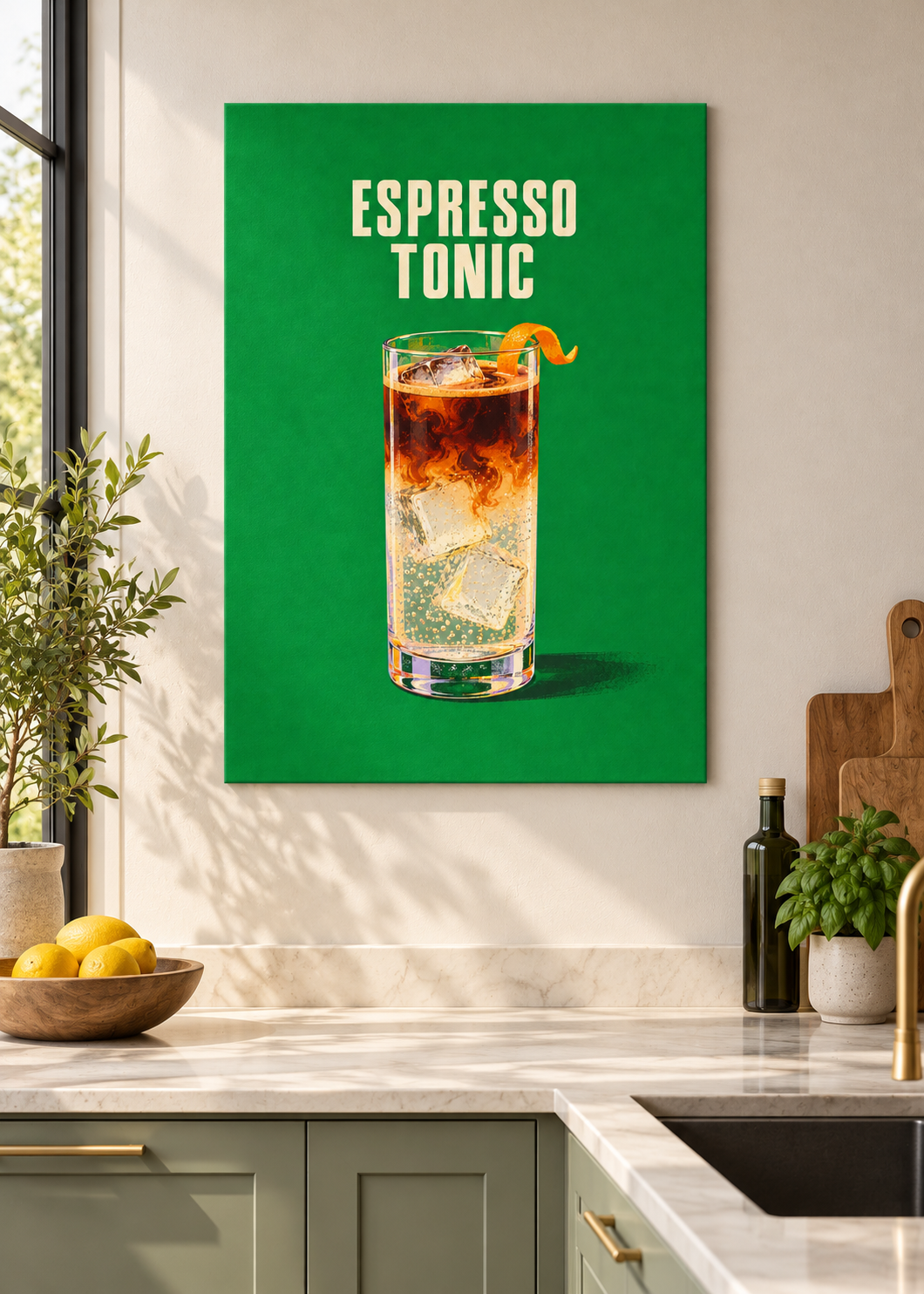Espresso Tonic als matte rahmenlose Slim-Leinwand
