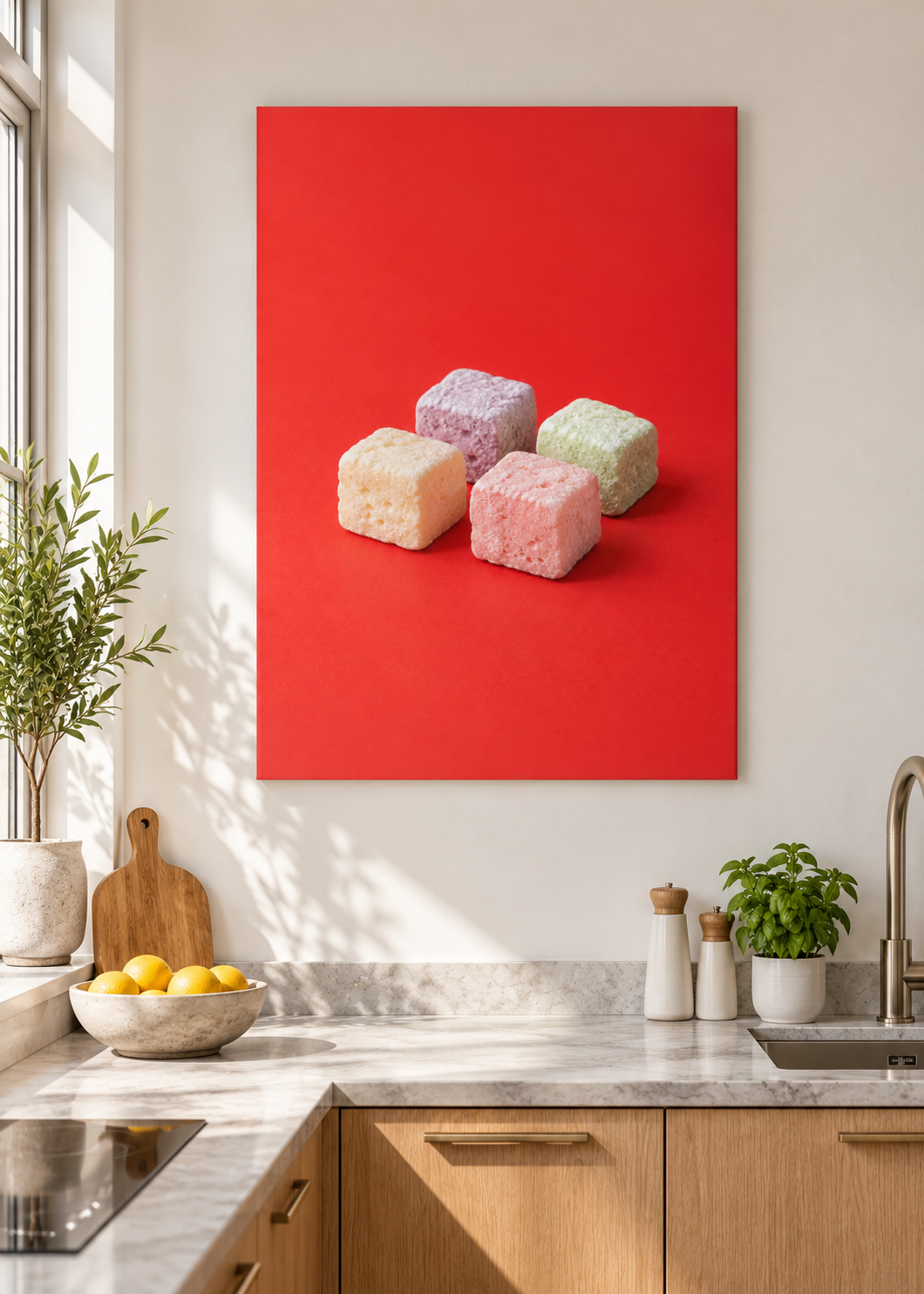 Marshmallows als matte rahmenlose Slim-Leinwand