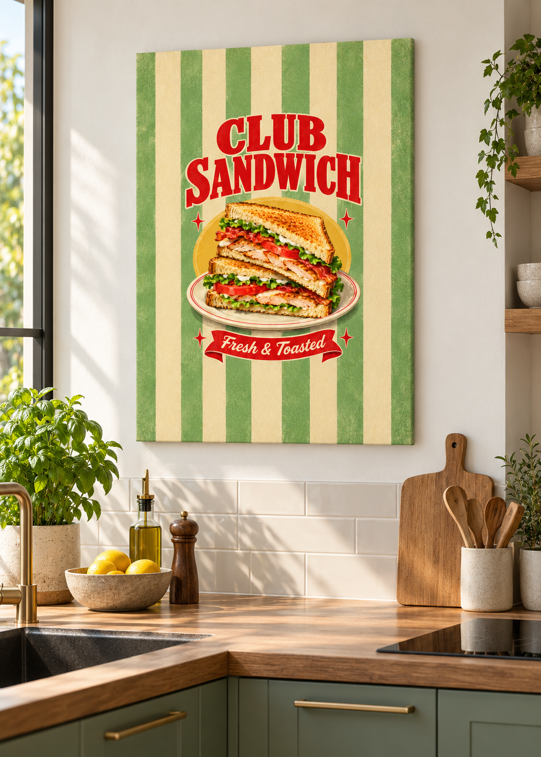 Club-Sandwich als matte rahmenlose Slim-Leinwand