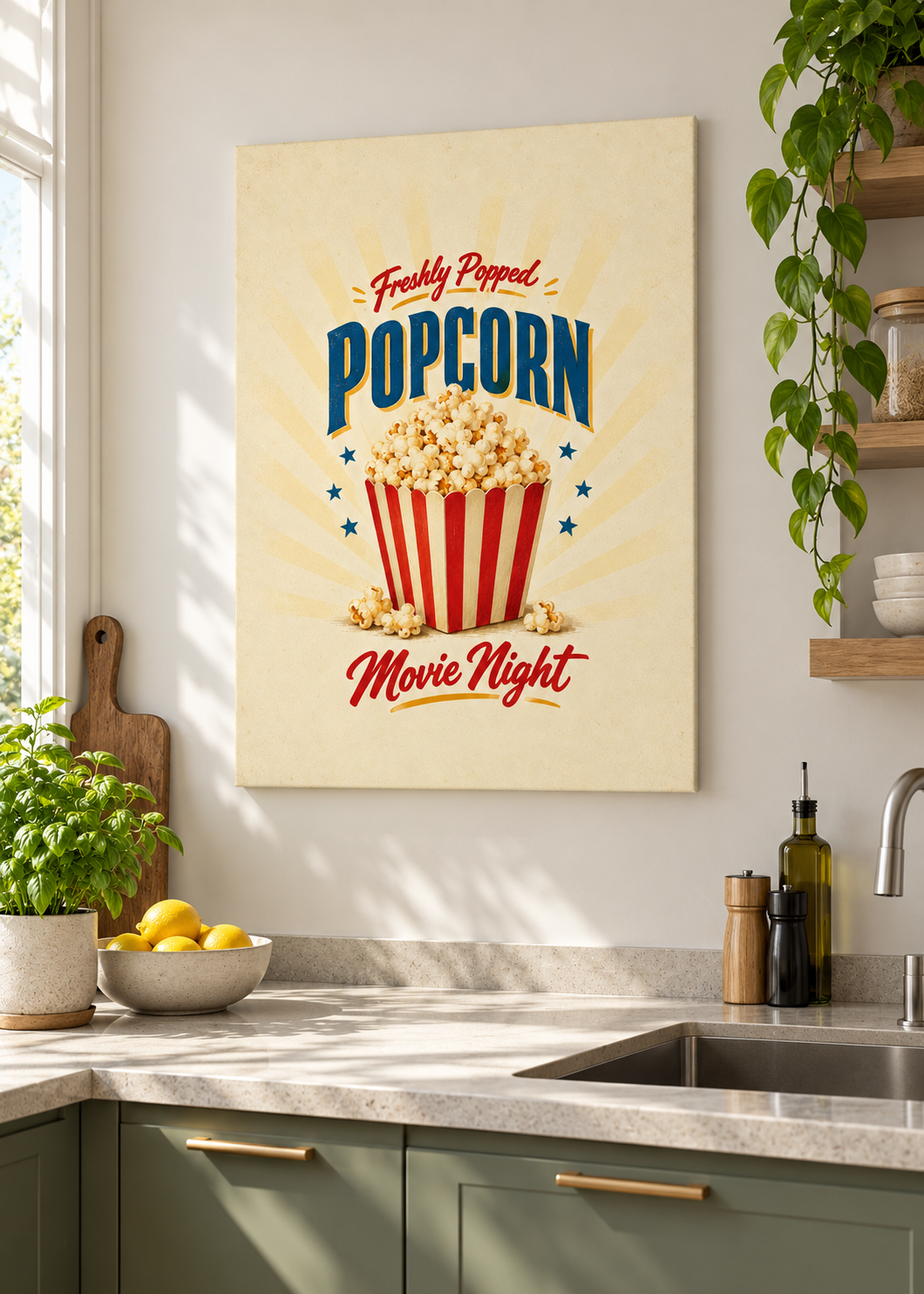 Popcorn als matte rahmenlose Slim-Leinwand
