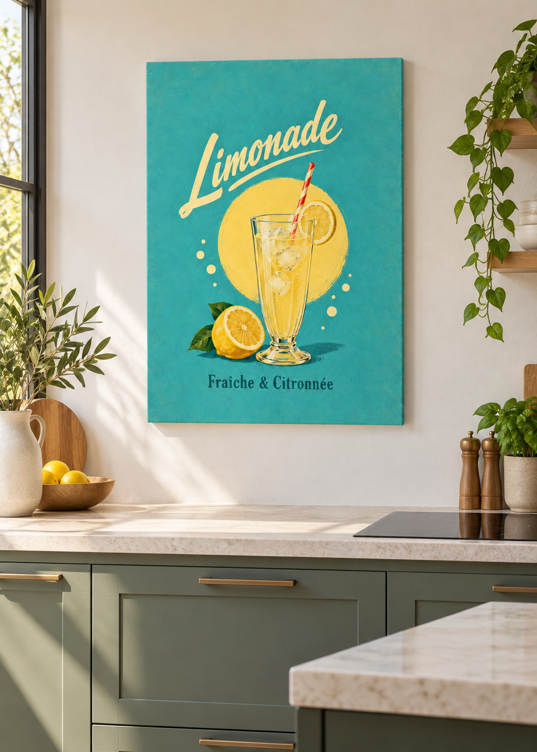 Limonade als matte rahmenlose Slim-Leinwand