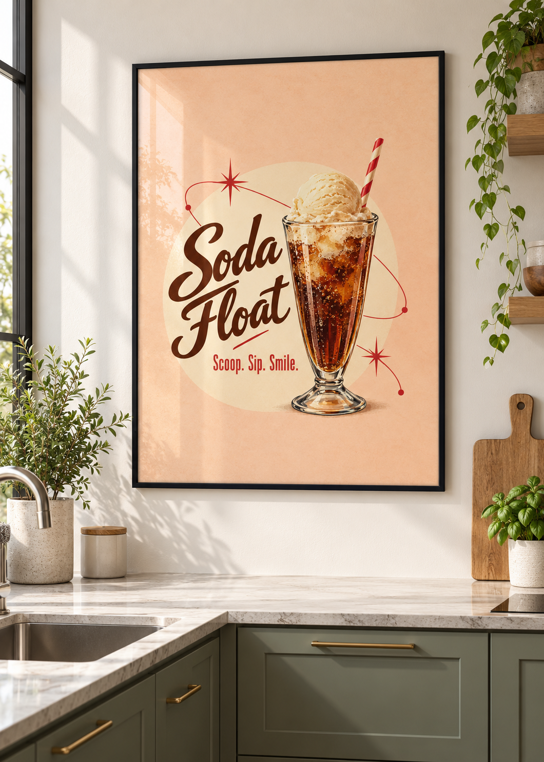Soda Float im dünnen schwarzen Posterrahmen mit Glas