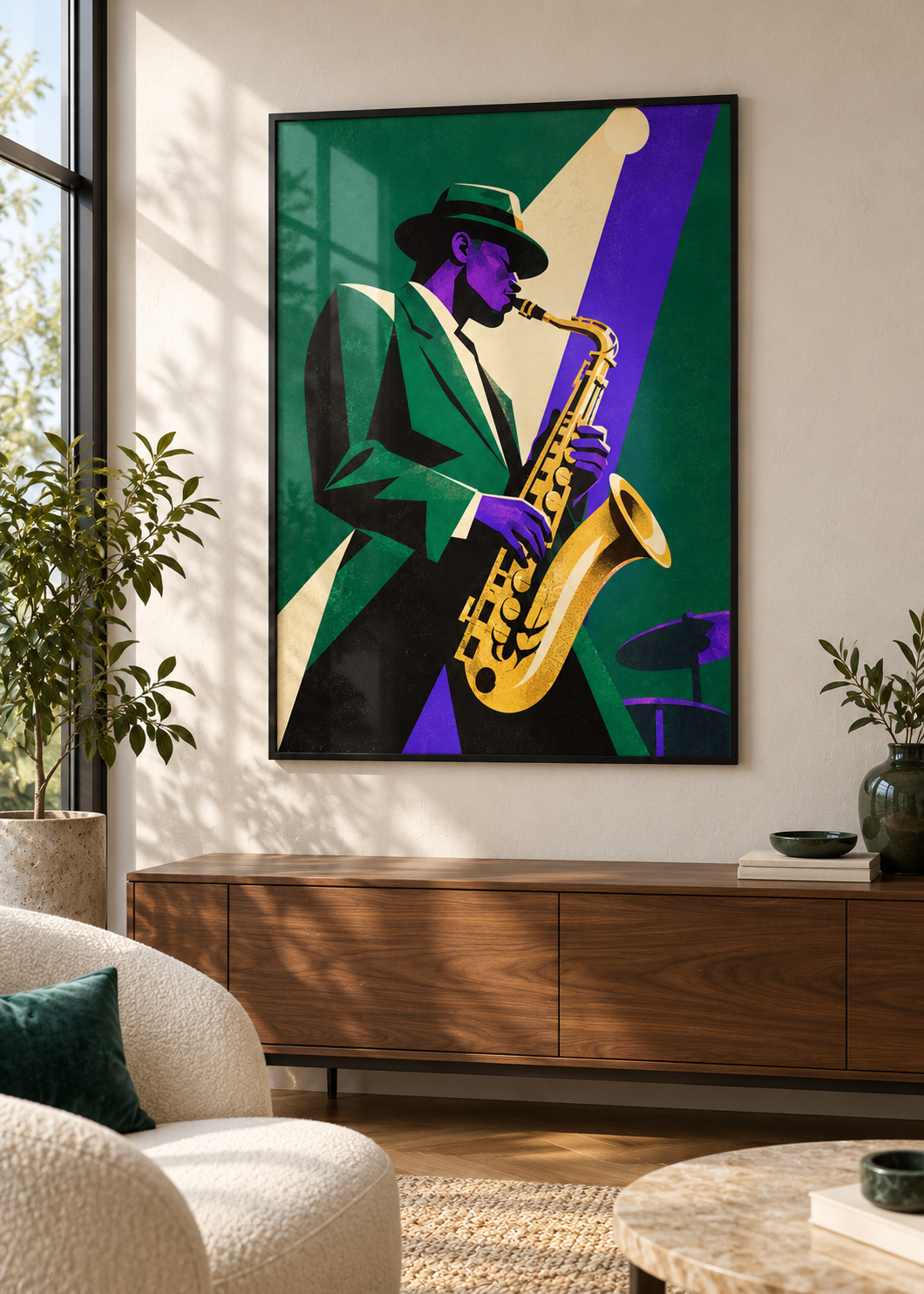 Jazznacht – schwarzer Rahmen mit Plexiglas