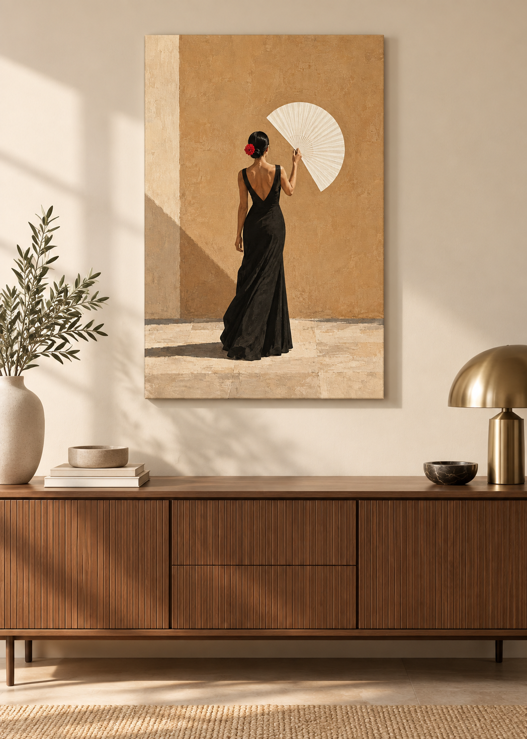 Fächer im Schatten – rahmenlose Slim Canvas
