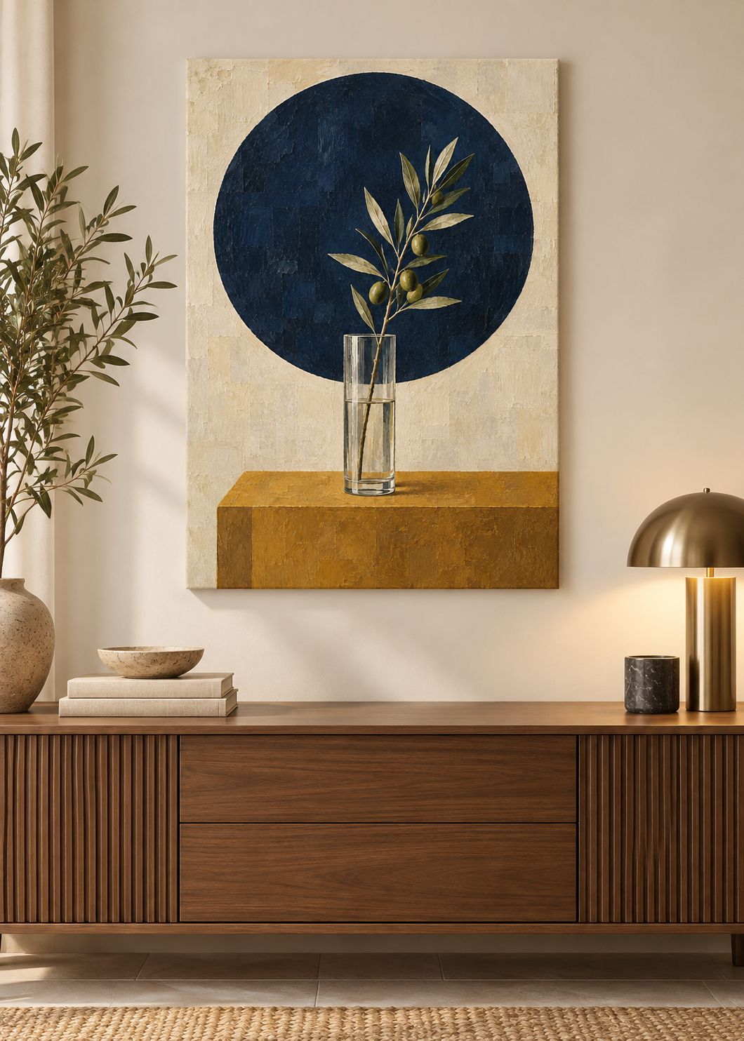 Oliven bei Nacht – rahmenlose Slim Canvas
