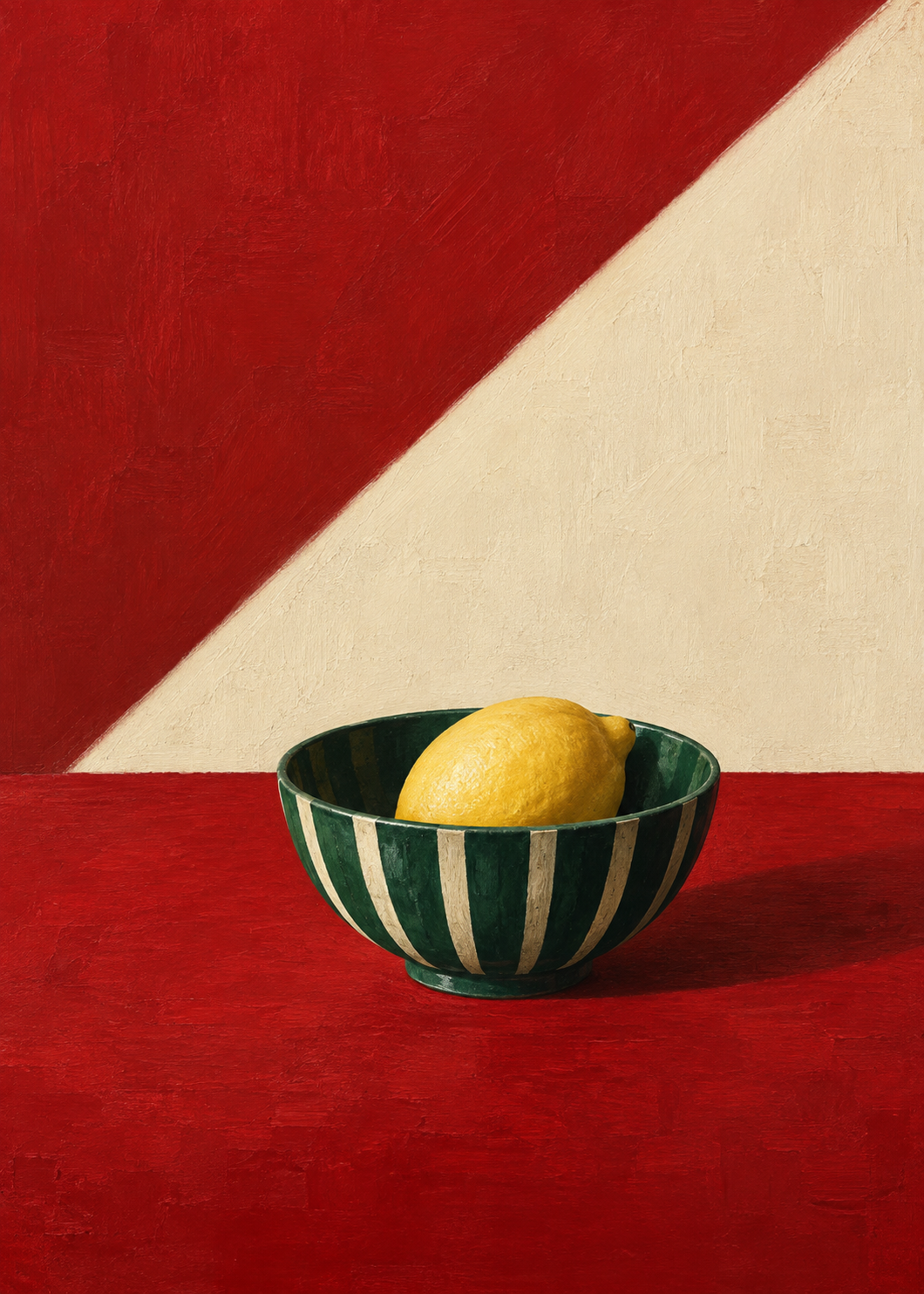 Zitrone auf Rot – Spanien Kunstmotiv